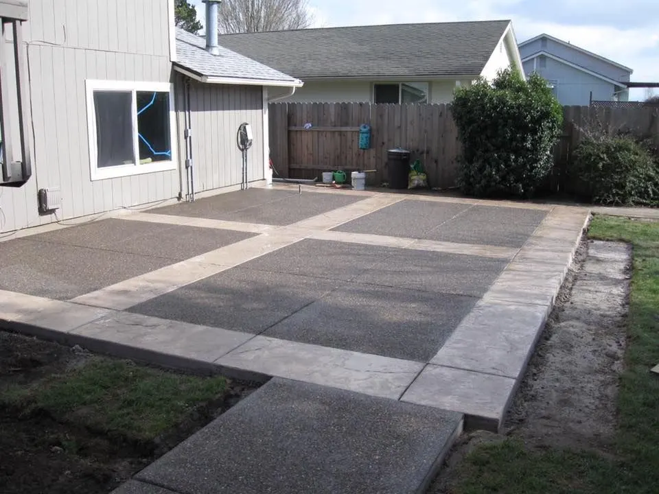 Concrete patio and steps by J.D. James Construction